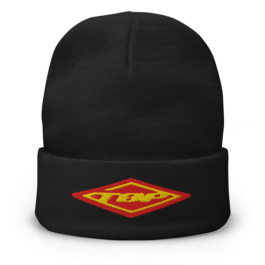 Embroidered diamond logo beanie