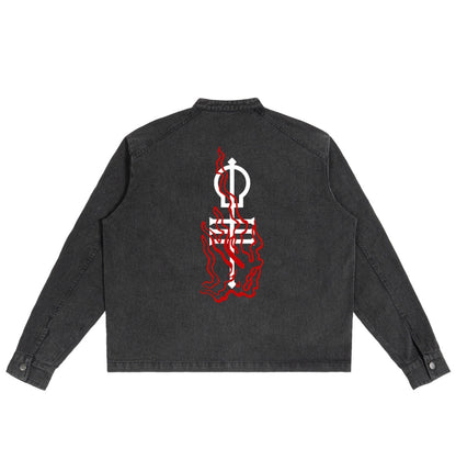 Always skeleton key flames preorder jean jacket