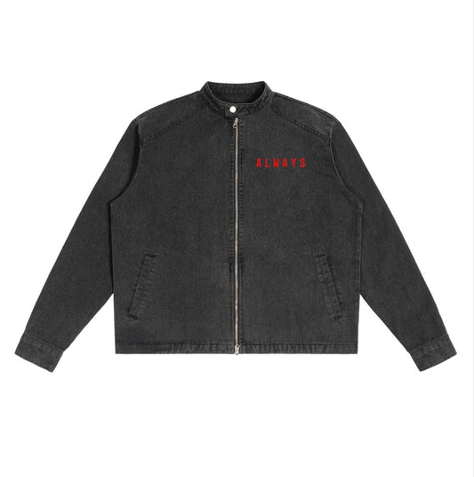 Always skeleton key flames preorder jean jacket