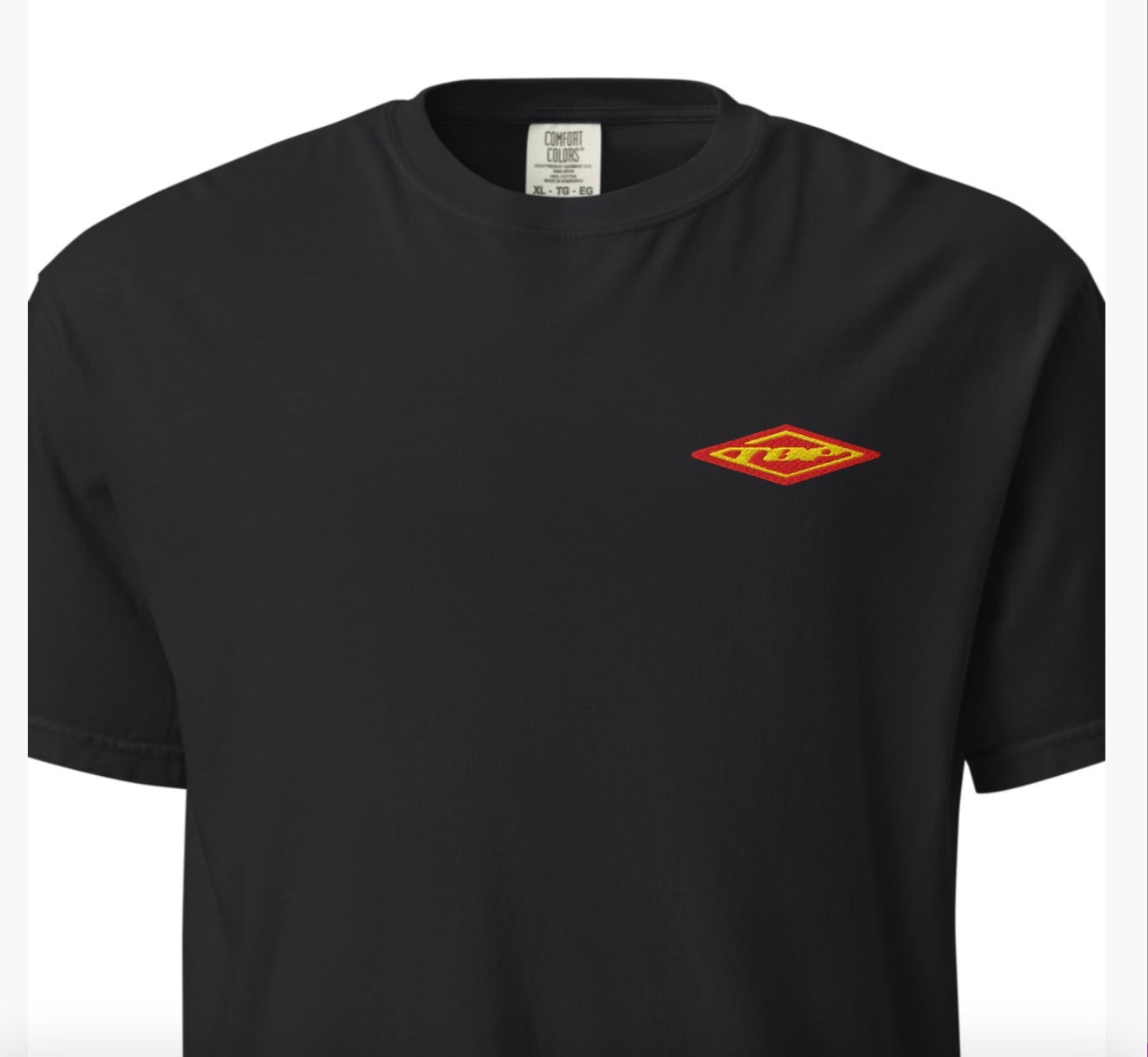 Embroidered diamond logo